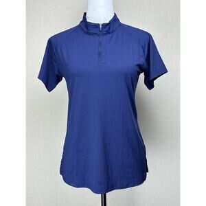 Women’s Size Small Golf Shirt 1/4 Zip Short Sleeve Navy Blue NWT Tennis